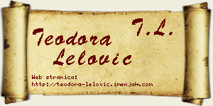 Teodora Lelović vizit kartica